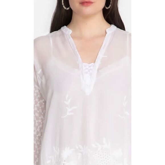JOHNNY WAS ELLIE TOP WHITE MED NWT SOLD OUT ON JW SITE! - Picture 3 of 6